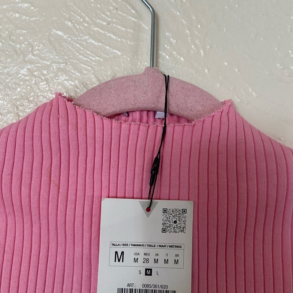 Zara Pink Sheath Dress Mock Neck Sleeveless Cocktail - Picture 7 of 11